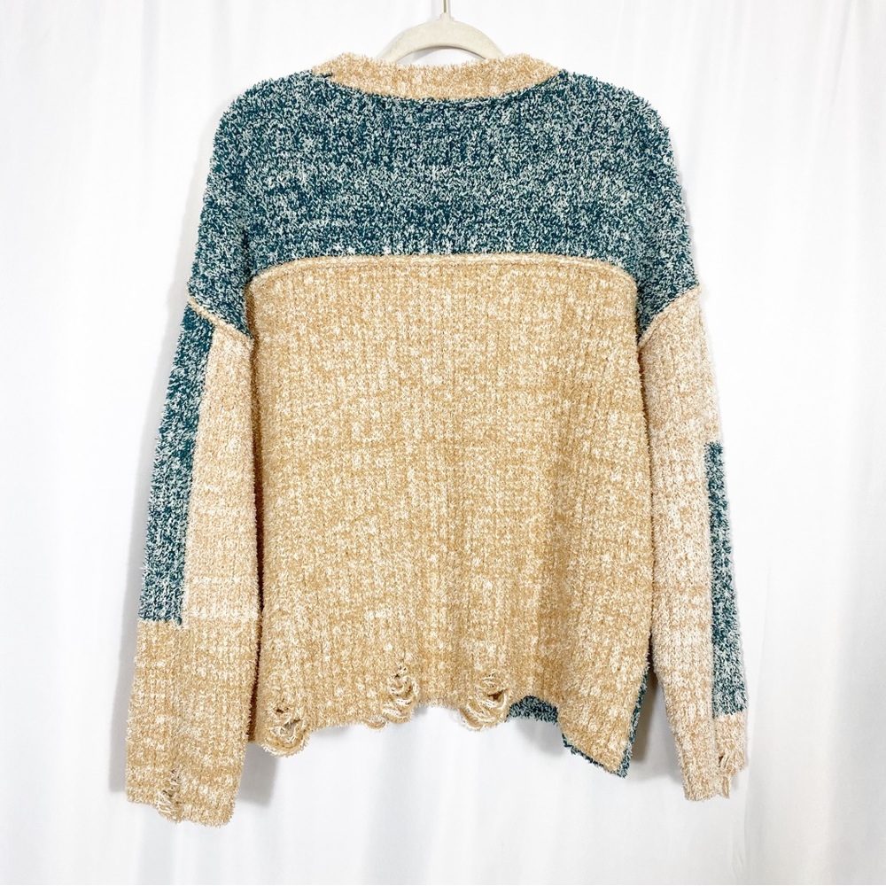 Pol Camille V Neck Patchwork Colorblock Distresse… - image 4